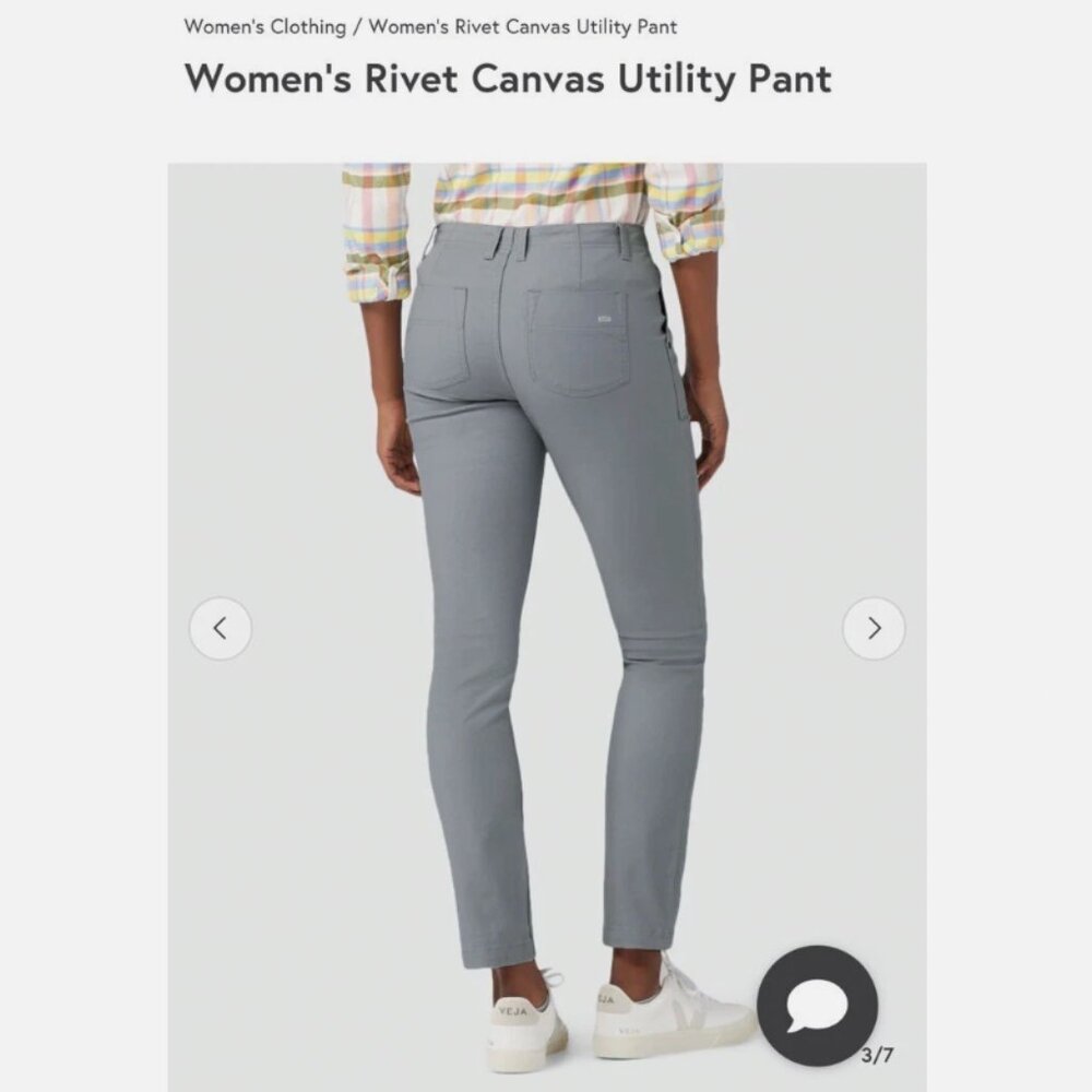 STIO women's rivet canvas utility pant blue